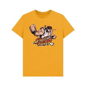 Street Fighter Unisex Adult Classic Ryu Graphic T-Shirt / Mustard